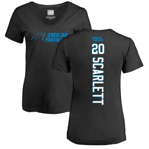 Carolina Panthers Black Women Jordan Scarlett Backer NFL Football #20 T Shirt->women nfl jersey->Women Jersey